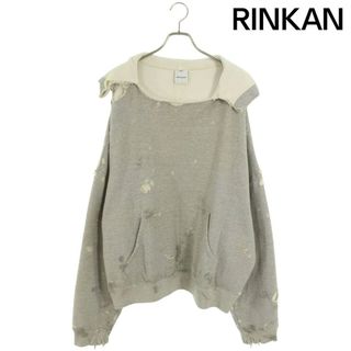 レディメイド(LADY MADE)のレディメイド  RE-CO-GY-00-00-284 DOUBLE FACE HOODIE ダメージ加工プルオーバーパーカー メンズ S(パーカー)