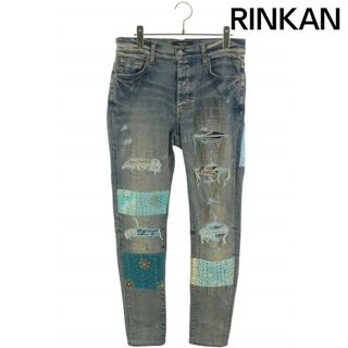アミリ(AMIRI)のアミリ クラッシュパッチワークスキニーデニムパンツ メンズ 31インチ(ワークパンツ/カーゴパンツ)