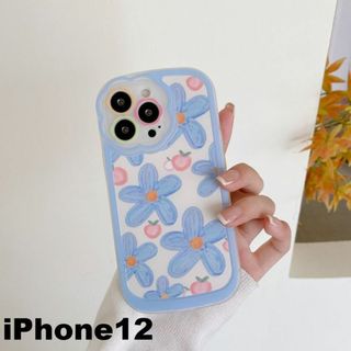iphone12ケース カーバー TPU お洒落ブルーdh3(iPhoneケース)
