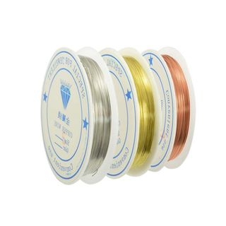 YFFSFDC 銅線 線径0.5mm アクセサリーワイヤー 3巻入 クラフトゴー(その他)