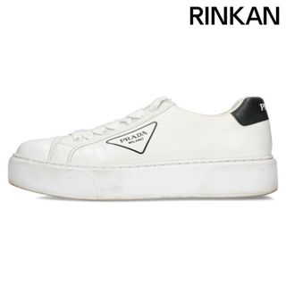 プラダ(PRADA)のプラダ  2EG405 トライアングルロゴローカットレザースニーカー メンズ 8.5(スニーカー)