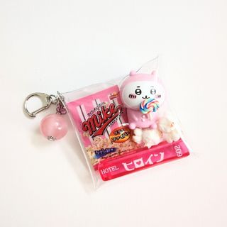 チイカワ(ちいかわ)のちいかわ　ガチャ詰めポーチ　ピンク　マイクポップコーン　ホテルキー　ピンク(キャラクターグッズ)