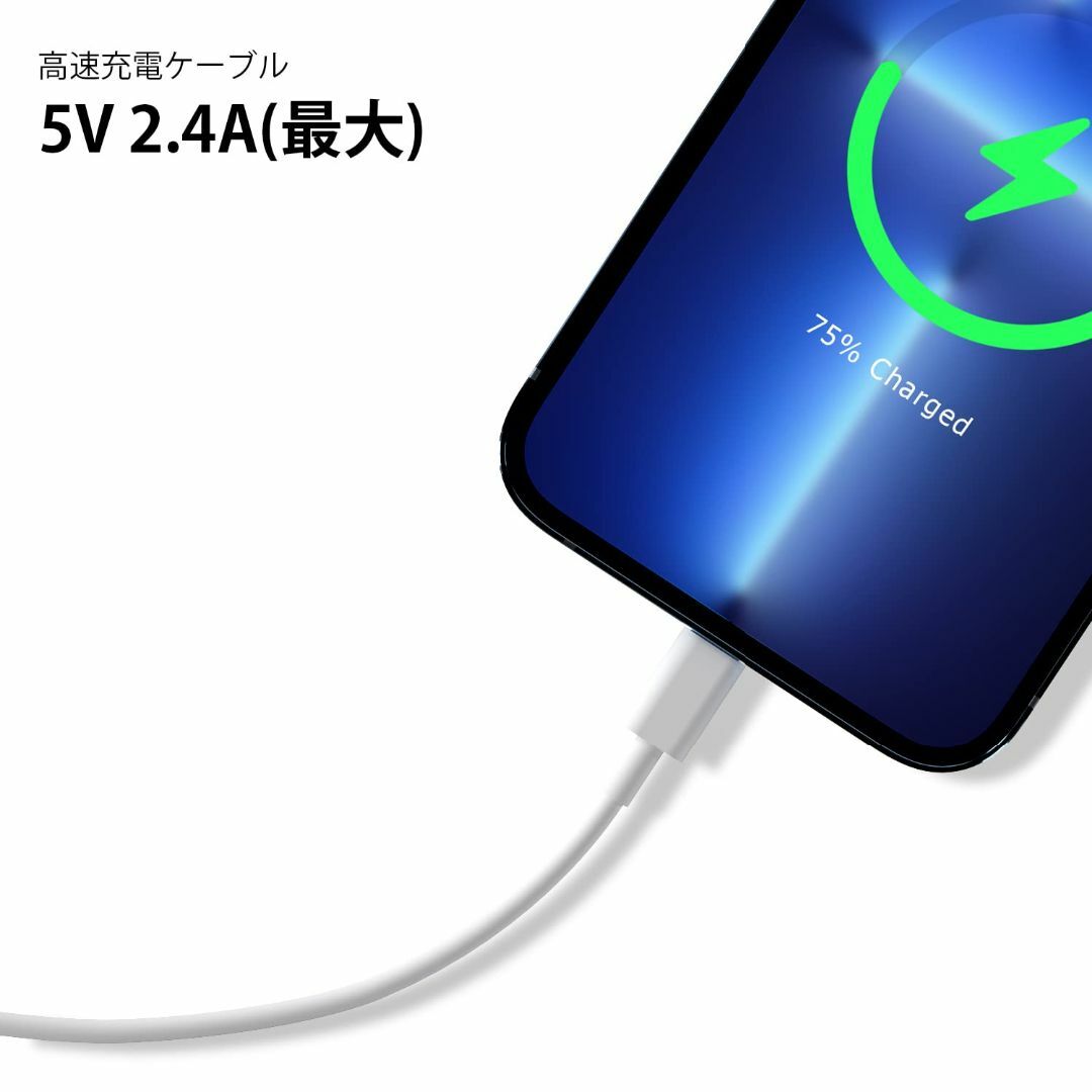 【人気商品】BSTOEM 純正 iphone充電器ケーブル 0.3m*3本 ライ スマホ/家電/カメラのPC/タブレット(PC周辺機器)の商品写真