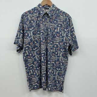 【イオン広店】 中古 GO BAREFOOT | ゴーベアフット 半袖シャツ 80s MADE IN USA サイズ：L 【101】