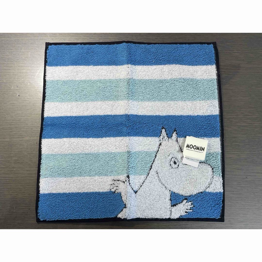 MOOMIN(ムーミン)のムーミン　タオルハンカチ　１枚　ボーダー エンタメ/ホビーのアニメグッズ(タオル)の商品写真