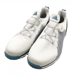 アディダス(adidas)のアディダス ゴルフシューズ 白×ブルー系 スパイクレス  フォージファイバー BOA G26216 メンズ 27.0 ゴルフウェア adidas(シューズ)