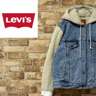 リーバイス(Levi's)のリーバイス　Gジャン　デニムジャケット　ビッグE ボア　パーカー　古着女子　M(その他)