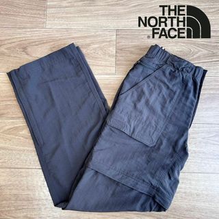 ザノースフェイス(THE NORTH FACE)のノースフェイス ナイロンパンツ メンズ S グレー刺繍ロゴ ウエストゴム 美品(サルエルパンツ)