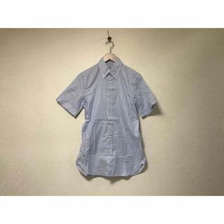 ダンヒル(Dunhill)の新品同様本物ダンヒルdunhillコットンストライプ柄ドレス半袖シャツメンズS(シャツ)