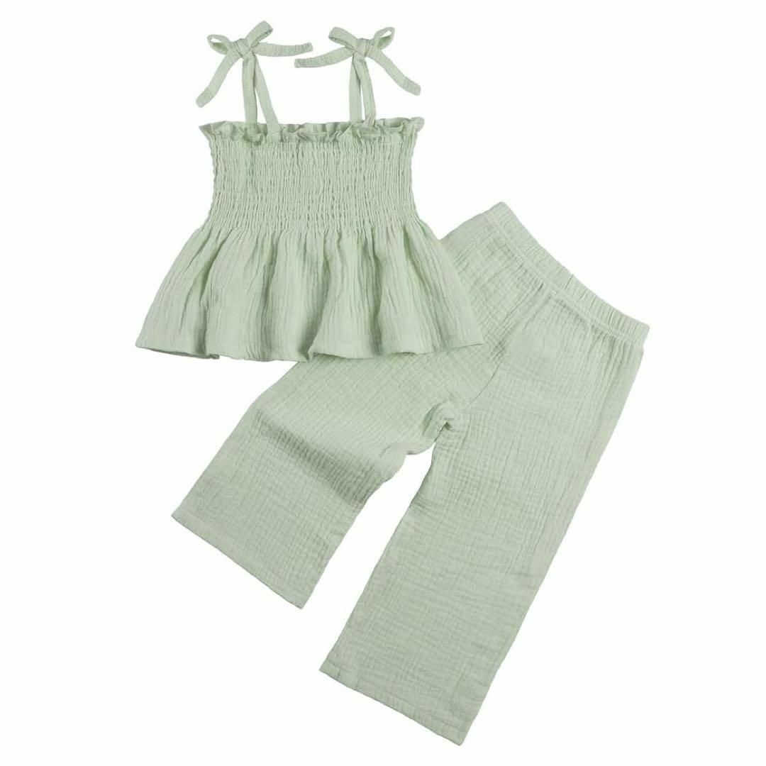 ベビー服 セットアップ 夏 キャミソール ロングパンツ グリーン 73cm キッズ/ベビー/マタニティのキッズ服女の子用(90cm~)(Tシャツ/カットソー)の商品写真