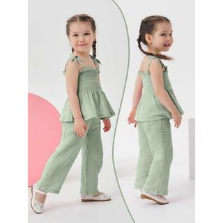 ベビー服 セットアップ 夏 キャミソール ロングパンツ グリーン 73cm(Tシャツ/カットソー)