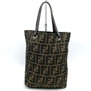 フェンディ(FENDI)のFENDI フェンディ ハンドバッグ カーキ ナイロン×レザー ズッカ レディース メンズ 【中古】(ハンドバッグ)