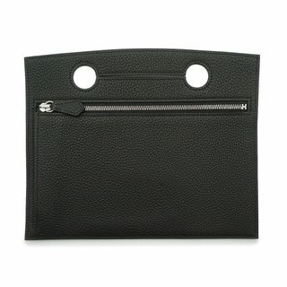 エルメス(HERMES)のエルメス バッグポケット バーキン 30 外付け 小物入れ ポーチ トゴ レザー ノワール ブラック 黒 シルバー金具 Z刻印 箱付 HERMES（未使用　展示品）(ポーチ)