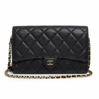 シャネル(CHANEL)のシャネル マトラッセ ココマーク チェーンウォレット 斜め掛け ショルダーバッグ 財布 キャビアスキン レザー ブラック 黒 ゴールド金具 AP1744 CHANEL（新品・未使用品）(ショルダーバッグ)