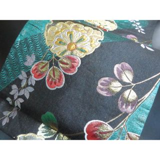 a2504-16 袋帯 美品 正絹 着物 六通 (帯)