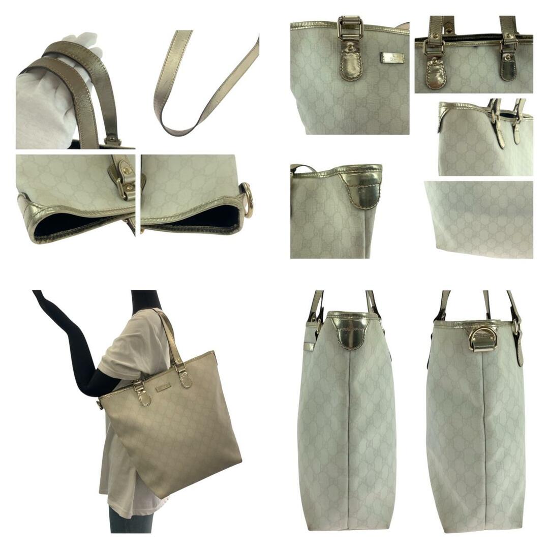 GUCCI(グッチ)のGUCCI グッチ ホワイト ゴールド ゴールド金具 GGスプリームキャンバス 189896 トートバッグ ショルダーバッグ レディース 504652 【中古】 レディースのバッグ(トートバッグ)の商品写真