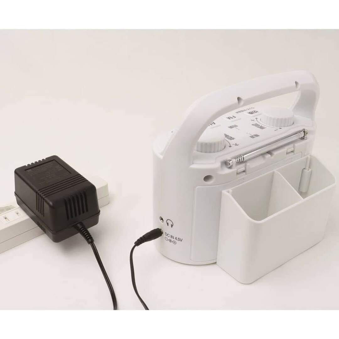 STAYER　テレビスピーカー めちゃらく手元スピーカーラジオ付き ST-TSRD-WH (セ) スマホ/家電/カメラのオーディオ機器(スピーカー)の商品写真
