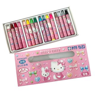 サンリオ(サンリオ)の平成レトロ クレヨン ハローキティ 16色 サンリオ ピンク(クレヨン/パステル)