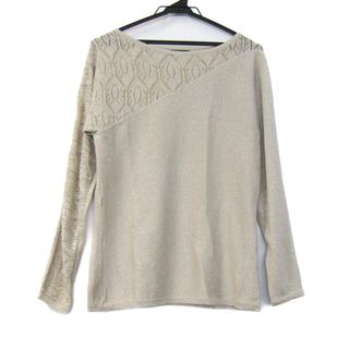 アドリエンヌヴィッタディーニ ニット トップス 長袖 ボートネック ラメ レディース Sサイズ ベージュ ADRIENNE VITTADINI(ニット/セーター)