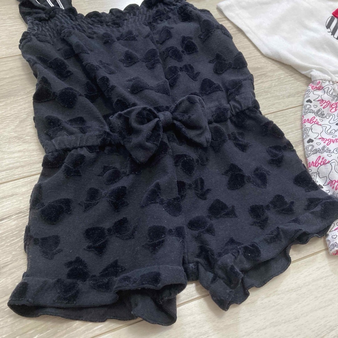 Barbie(バービー)の８０　ワンピース　サロペットパンツ　ボレロ　セット　barbie しまむら キッズ/ベビー/マタニティのベビー服(~85cm)(ワンピース)の商品写真