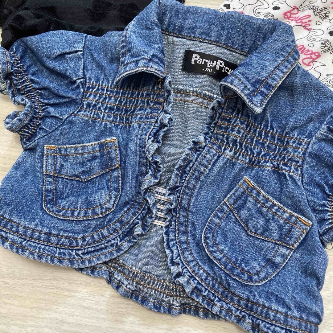 Barbie(バービー)の８０　ワンピース　サロペットパンツ　ボレロ　セット　barbie しまむら キッズ/ベビー/マタニティのベビー服(~85cm)(ワンピース)の商品写真