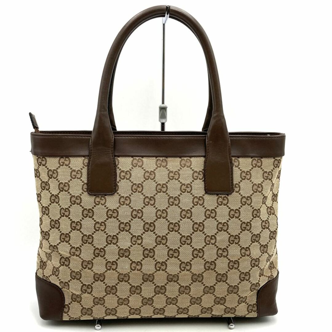GUCCI(グッチ)のGUCCI グッチ 002 1119 トートバッグ ハンドバッグ ベージュ×ブラウン GGキャンバス レディース	 【中古】 レディースのバッグ(トートバッグ)の商品写真