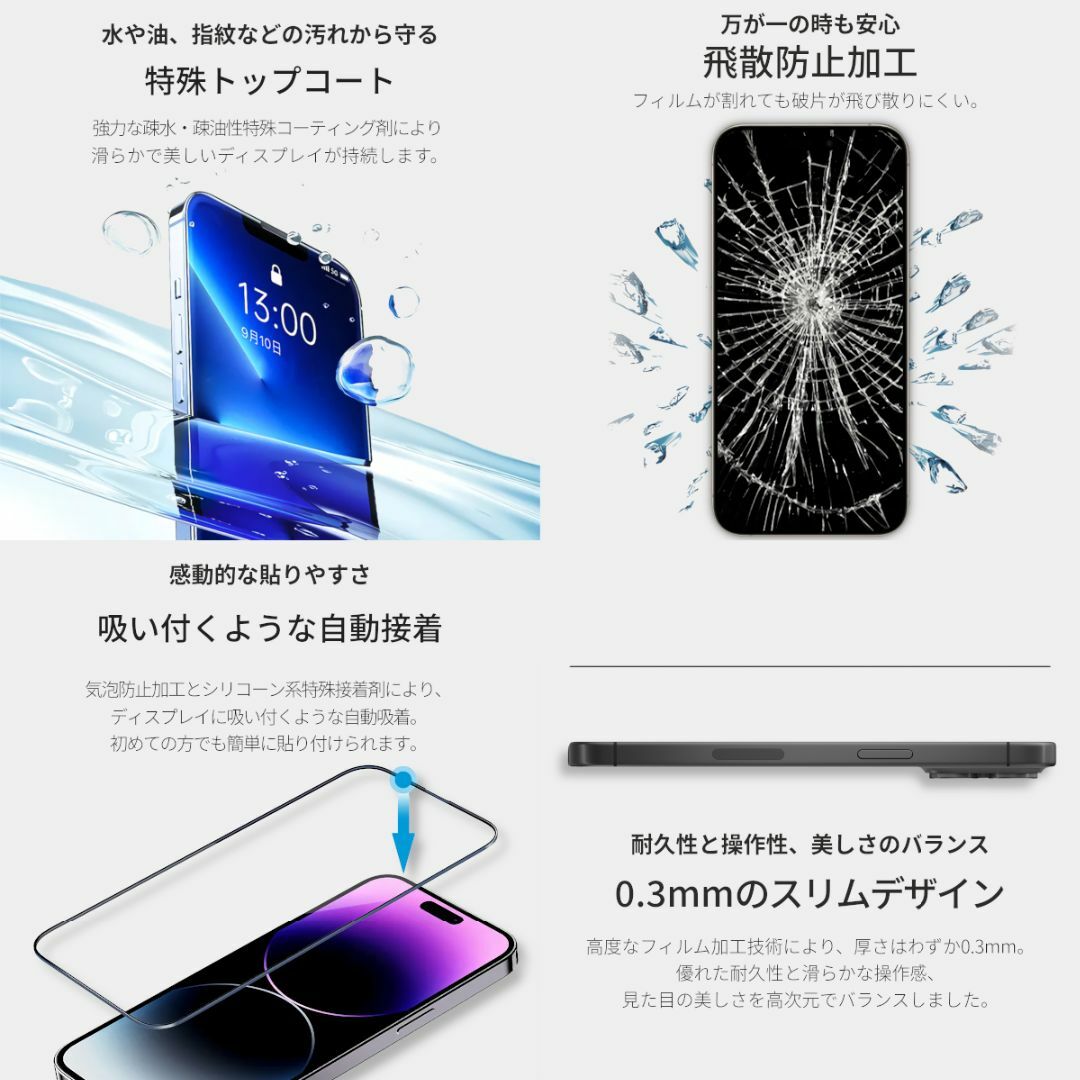 iPhone(アイフォーン)のiPhone11 ProMax ブルーライトカット ガラスフィルム 旭硝子 スマホ/家電/カメラのスマホアクセサリー(保護フィルム)の商品写真