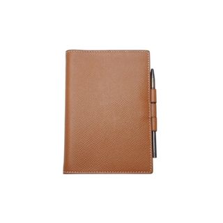 エルメス(HERMES)のHERMES エルメス アジェンダ クシュベル カバー メモ帳 ペン付き ブラウン レザー 美品 中古 4b004727(その他)
