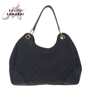 グッチ(GUCCI)の美品 GUCCI グッチ GGキャンパス コバート ホーボー ブラック 黒 ゴールド金具 GGキャンバス ショルダーバッグ ハンドバッグ レディース 504164 【中古】(ショルダーバッグ)
