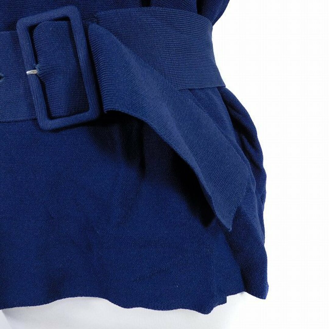 JUSGLITTY(ジャスグリッティー)のジャスグリッティー ブラウス 半袖 ボートネック ニット ベルト 無地 2 紺 レディースのトップス(シャツ/ブラウス(半袖/袖なし))の商品写真