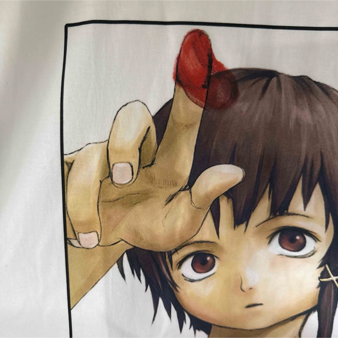 シリアルエクスペリメンツレイン / lain ドアップ/ホワイト/Lサイズ メンズのトップス(Tシャツ/カットソー(半袖/袖なし))の商品写真