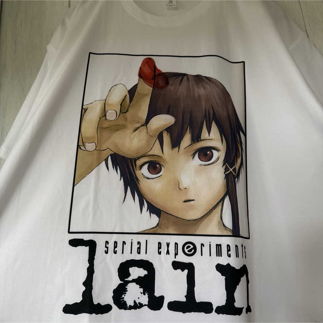 シリアルエクスペリメンツレイン / lain ドアップ/ホワイト/2XLサイズ メンズのトップス(Tシャツ/カットソー(半袖/袖なし))の商品写真