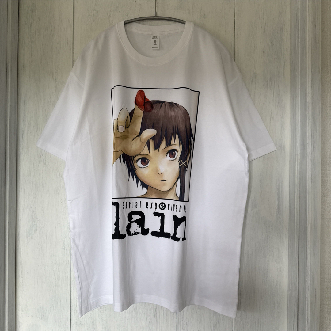 シリアルエクスペリメンツレイン / lain ドアップ/ホワイト/2XLサイズ メンズのトップス(Tシャツ/カットソー(半袖/袖なし))の商品写真