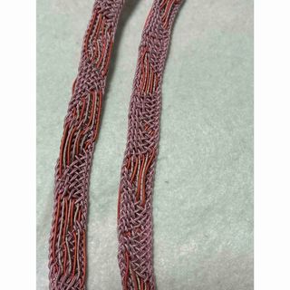 帯締め　夏用　全長169cm   木槿色　平帯締め　小紋　紬　和装小物　 お洒落(和装小物)