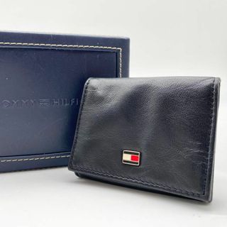 トミーヒルフィガー(TOMMY HILFIGER)の【美品・箱付き】トミーヒルフィガー コインケース 小銭入れ レザー ブラック(コインケース/小銭入れ)