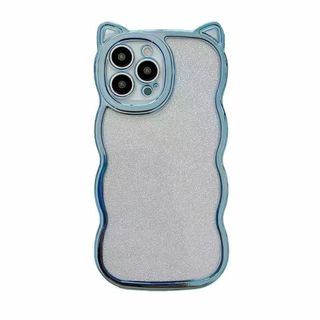 【カバー】iphone15 ケース 可愛い おしゃれ シンプル 韓国 猫耳 ブル(その他)
