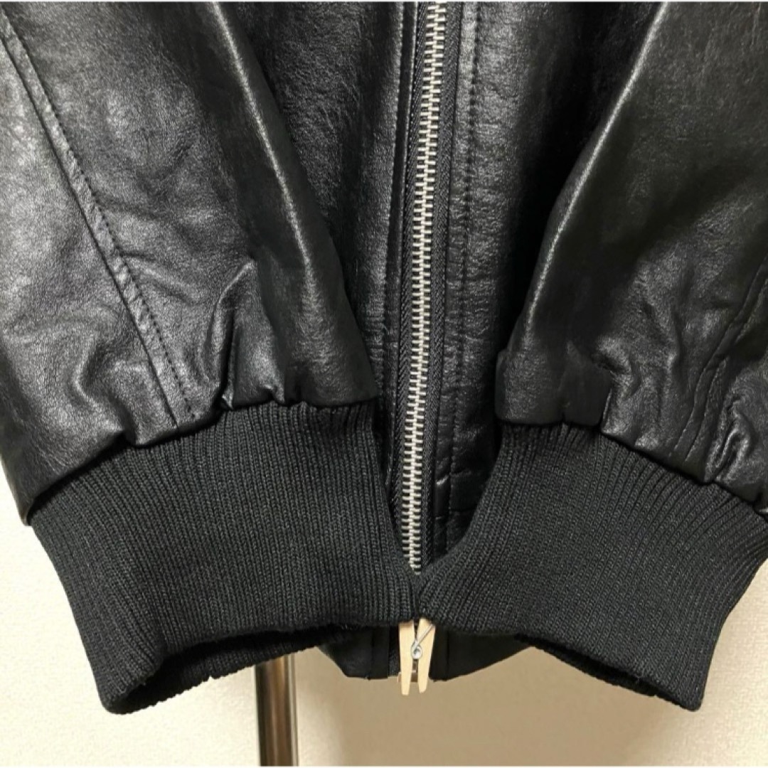 GRL(グレイル)の新品未使用　GRL　グレイル　フェイクレザージャケット　アウター　ブラック　リブ レディースのジャケット/アウター(ライダースジャケット)の商品写真