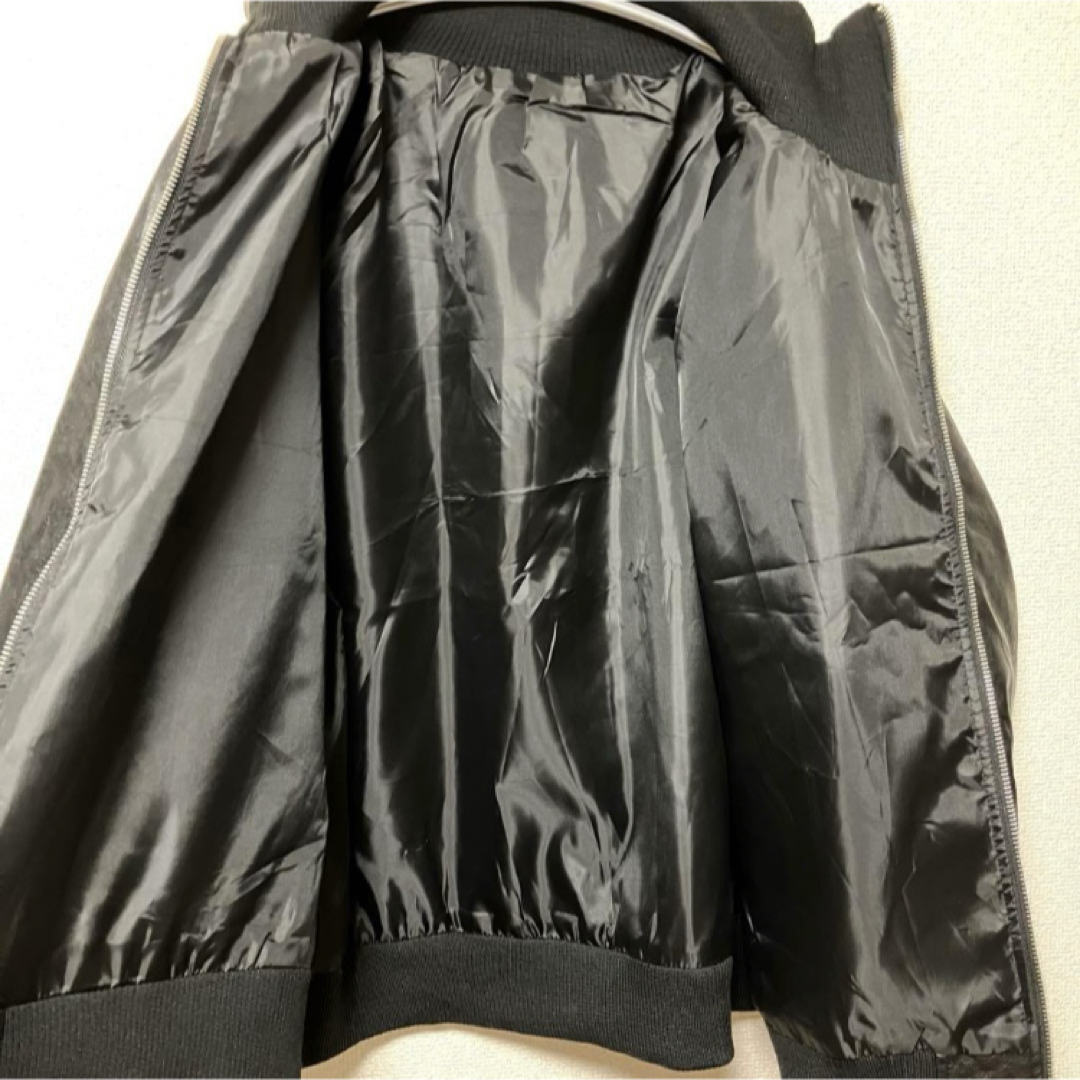 GRL(グレイル)の新品未使用　GRL　グレイル　フェイクレザージャケット　アウター　ブラック　リブ レディースのジャケット/アウター(ライダースジャケット)の商品写真