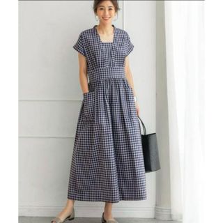 スタイルデリ(STYLE DELI)のスタイルデリ【LUXE】チェック柄ポケットポイントワンピース(ロングワンピース/マキシワンピース)