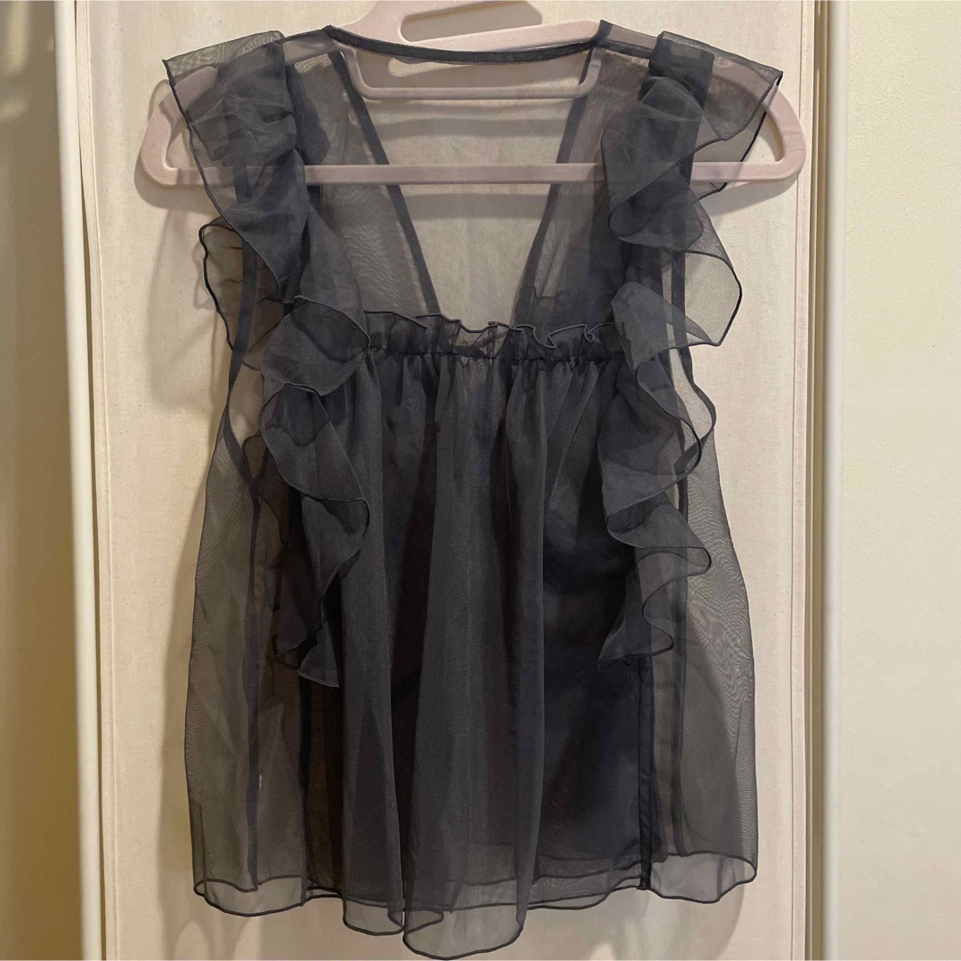 GRL(グレイル)のグレイル　チュールフリルブラウス[cb1261] GRL  トップス レディースのトップス(シャツ/ブラウス(半袖/袖なし))の商品写真