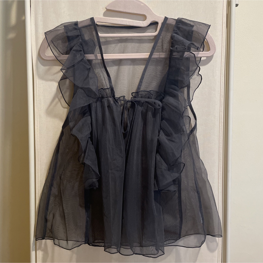 GRL(グレイル)のグレイル　チュールフリルブラウス[cb1261] GRL  トップス レディースのトップス(シャツ/ブラウス(半袖/袖なし))の商品写真