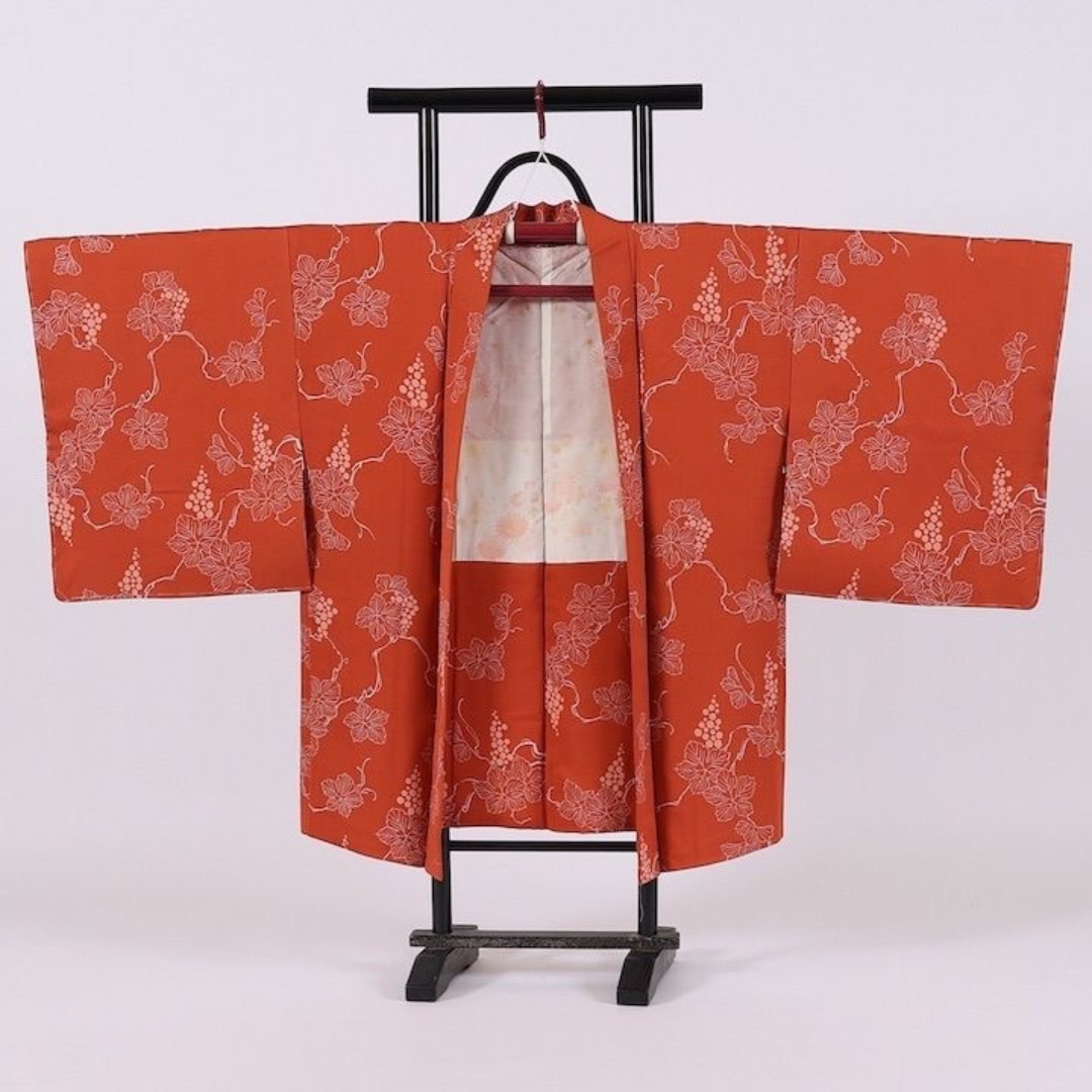 羽織　葡萄柄　明るめの茶色　／258 レディースの水着/浴衣(着物)の商品写真