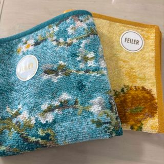 フェイラー(FEILER)のフェイラー　ゴッホ　美術館　サンフラワーズ　アーモンドブロッサム(ハンカチ)