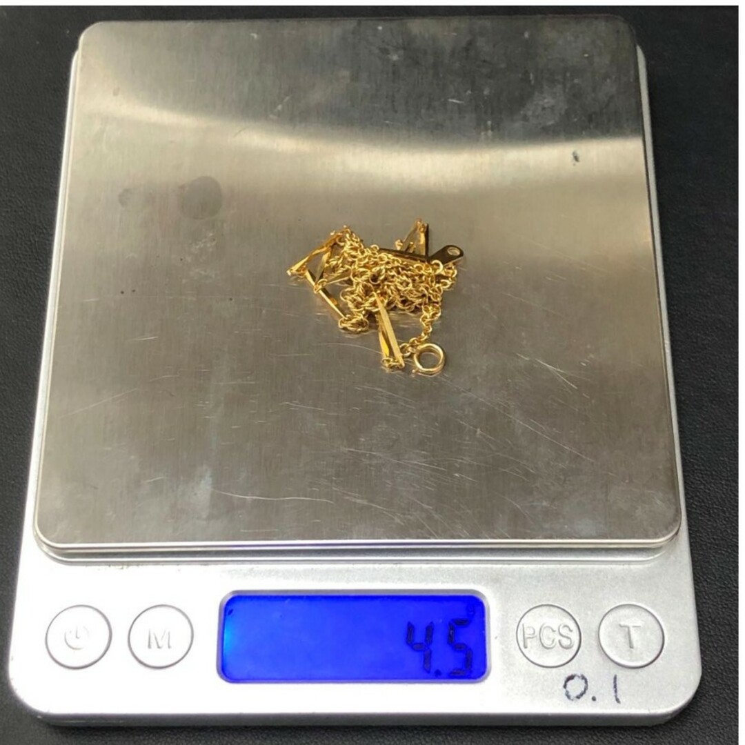 (A072501)K18 チェーン YG 切子ネックレス ホールマーク 18金 レディースのアクセサリー(ネックレス)の商品写真