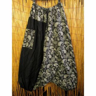 【ＳＡＬＥ】⑨新品＊コットン素材＊黒色＋和風プリント＊ふんわり＊サルエルパンツ(サルエルパンツ)