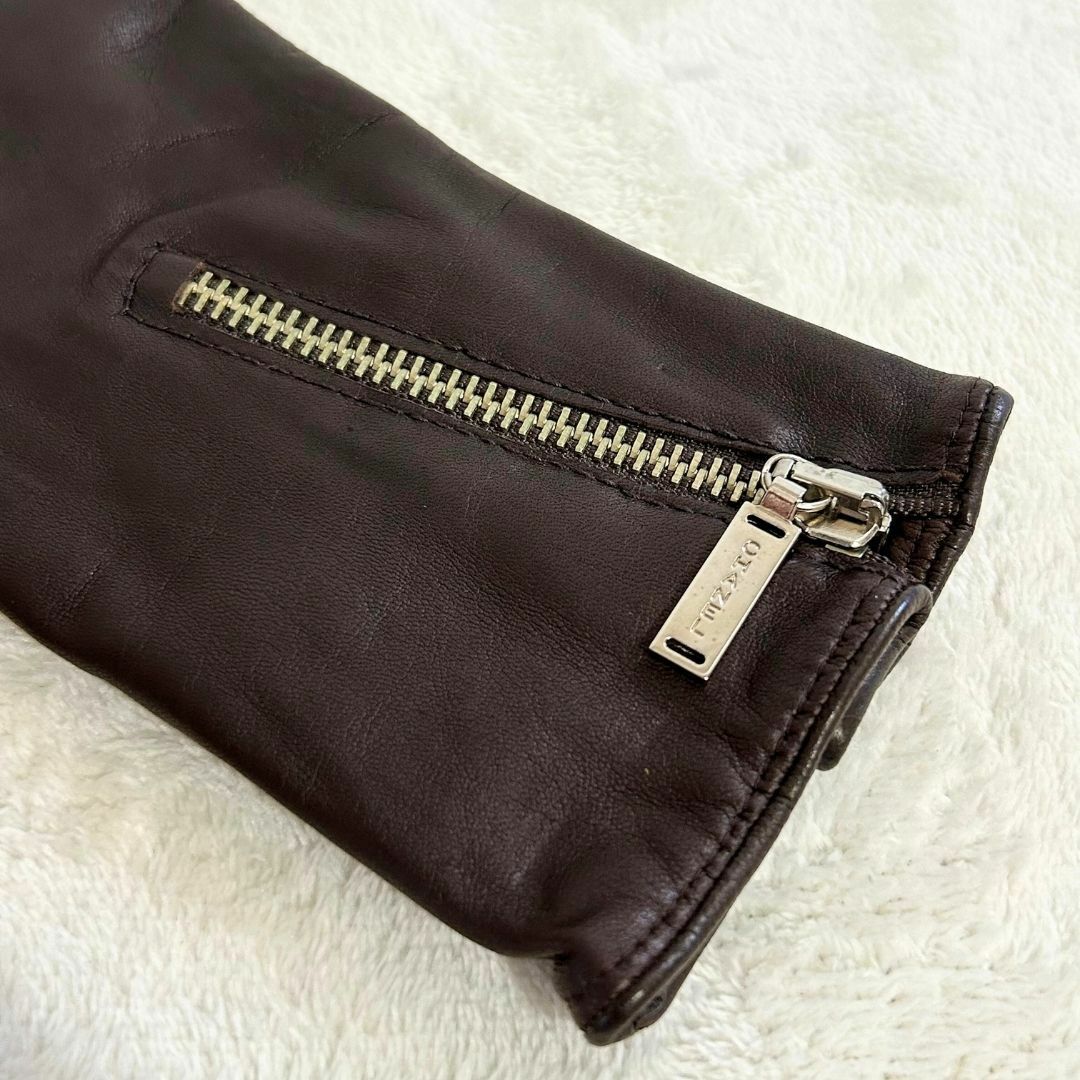 CHANEL(シャネル)の【美品】CHANEL シャネル カシミヤライニング レザー手袋 ジップ付き 7サ レディースのファッション小物(手袋)の商品写真
