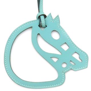エルメス(HERMES)のエルメス HERMES バッグチャーム パドック シュバル ヴォースイフト ブルーアトール 馬蹄 水色【中古】(その他)