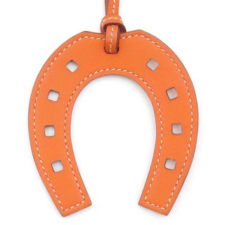 エルメス(HERMES)のエルメス HERMES バッグチャーム パドック シュバル ホースシュー ヴォースイフト オレンジ 馬蹄【中古】(その他)