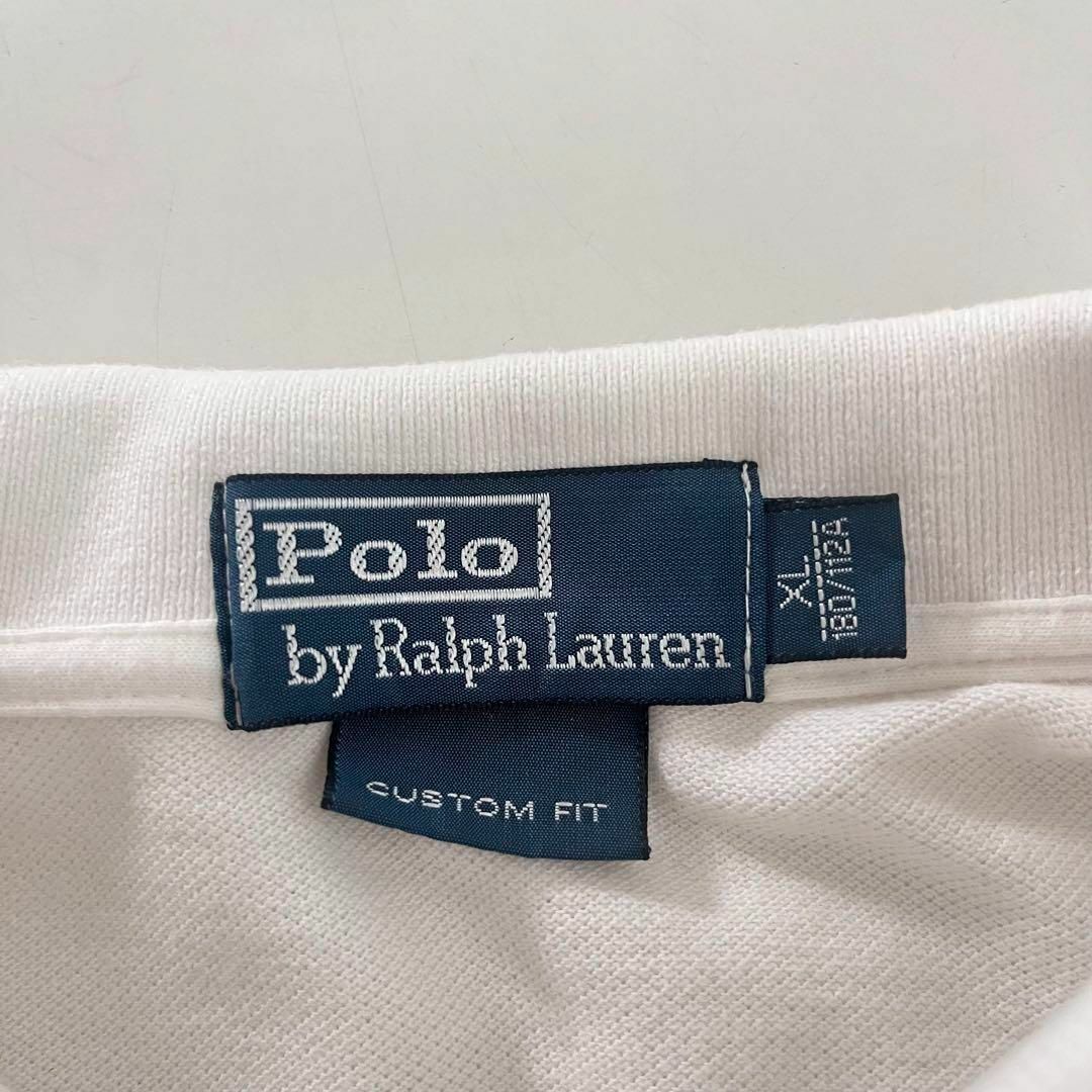 POLO RALPH LAUREN(ポロラルフローレン)のポロラルフローレン ホワイト 白 鹿の子 ポロシャツ XL 古着 半袖 定番 メンズのトップス(ポロシャツ)の商品写真