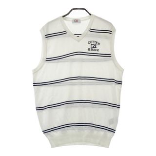 サイズ：L CUTTER&BUCK カッターアンドバック  Vネック ニットベスト  ホワイト系 [240101495473] ゴルフウェア メンズ ストスト(ウエア)